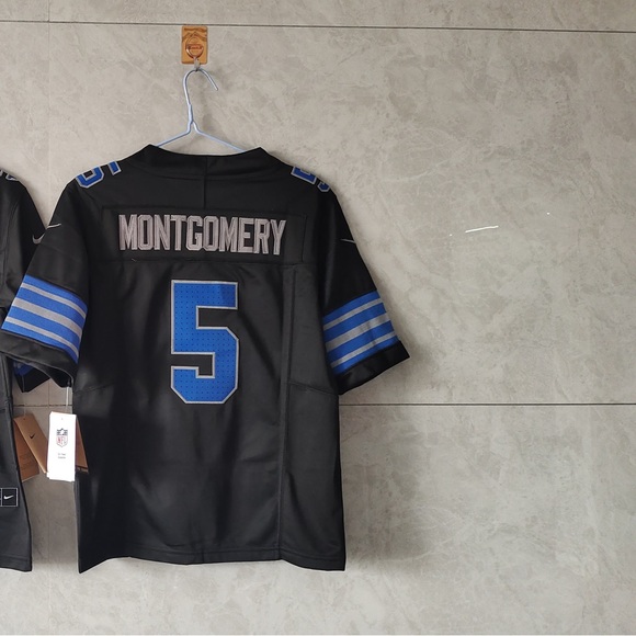 NWT mens & youth 5 David Montgomery 2024 Black FUSE Stitched Jersey - Picture 3 of 3